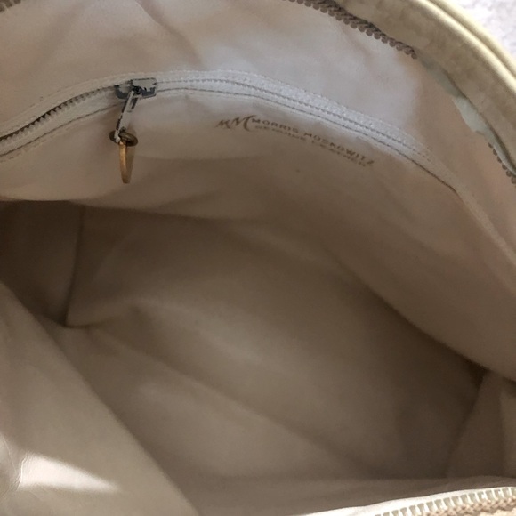 Morris Moskowitz VTG leather ladies handbag dual handle interior zipper pocket - Picture 7 of 9
